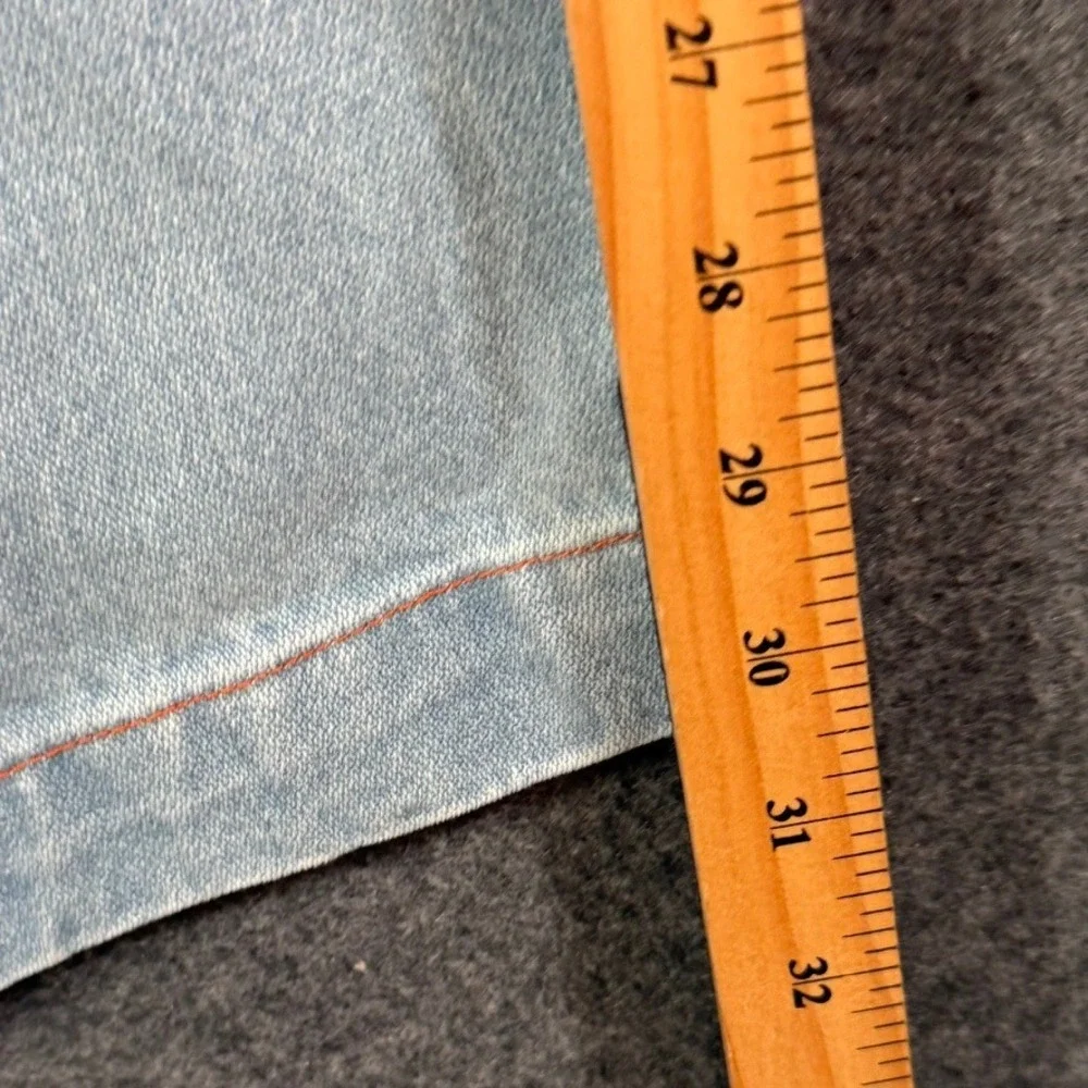 Denim‎ Trousers by Big Press Light Wash Pleated Wide Leg Jeans Womens Medium